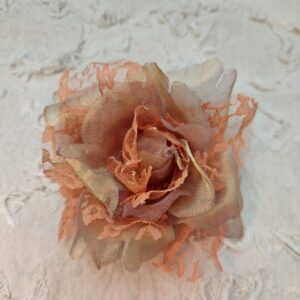 香檳金橘色蕾絲仿真花飾品